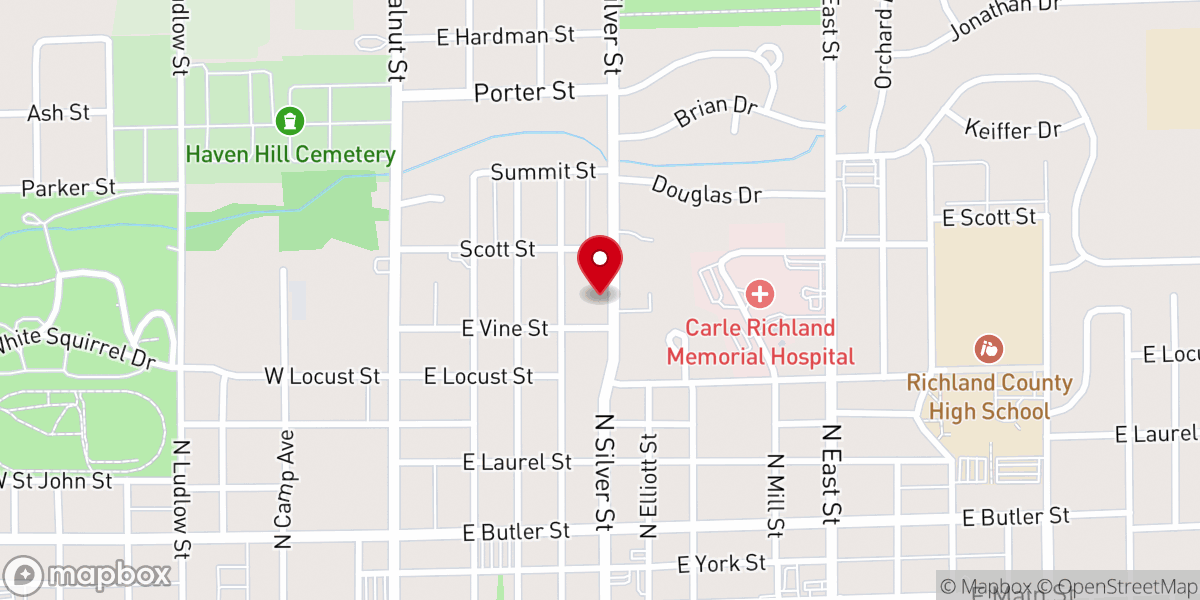 Map showing location of Silver St United Pentecostal