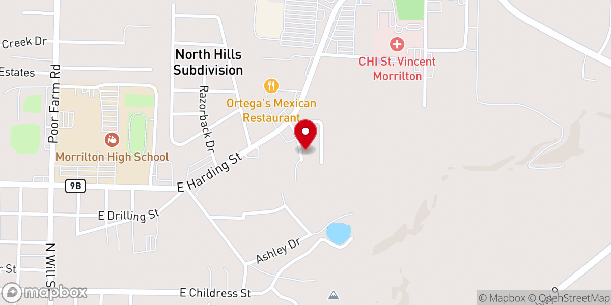 Map showing location of Smith Springs Free Will Baptist Church
