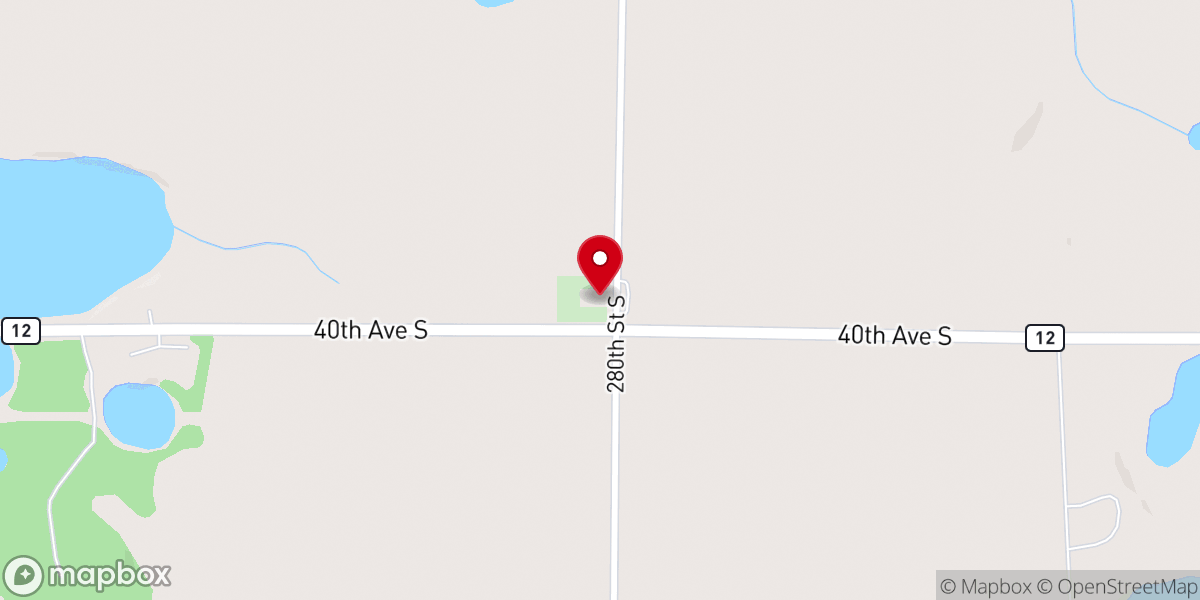 Map showing location of Solem Lutheran Church