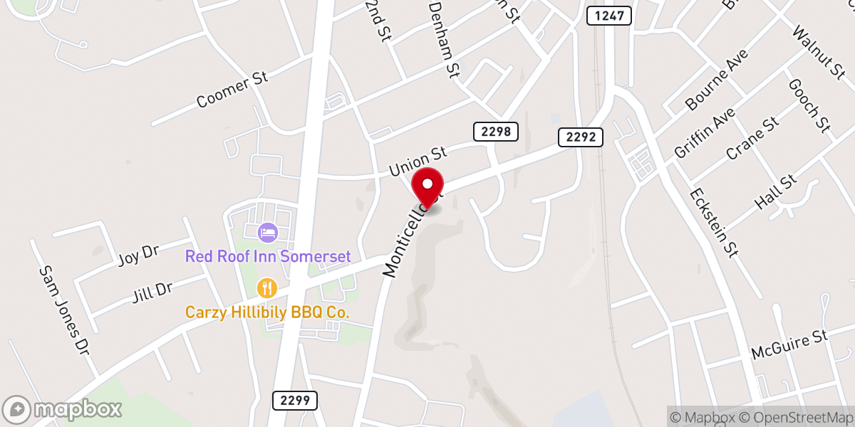 Map showing location of Somerset First Church Of God