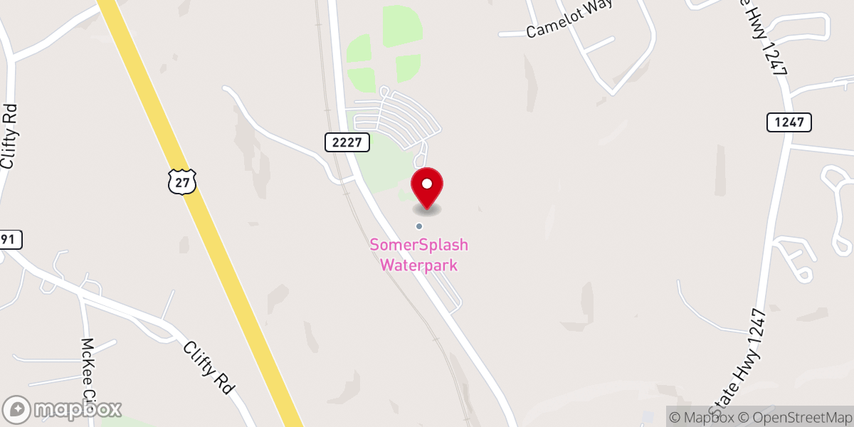 Map showing location of SomerSplash Waterpark