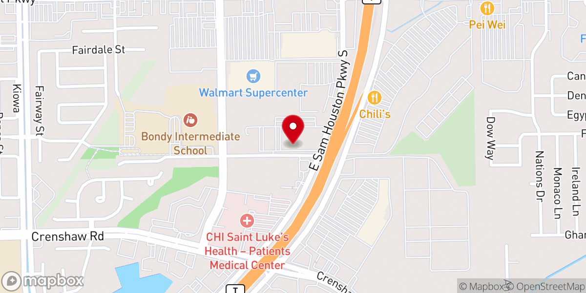 Map showing location of South main Baptist Church