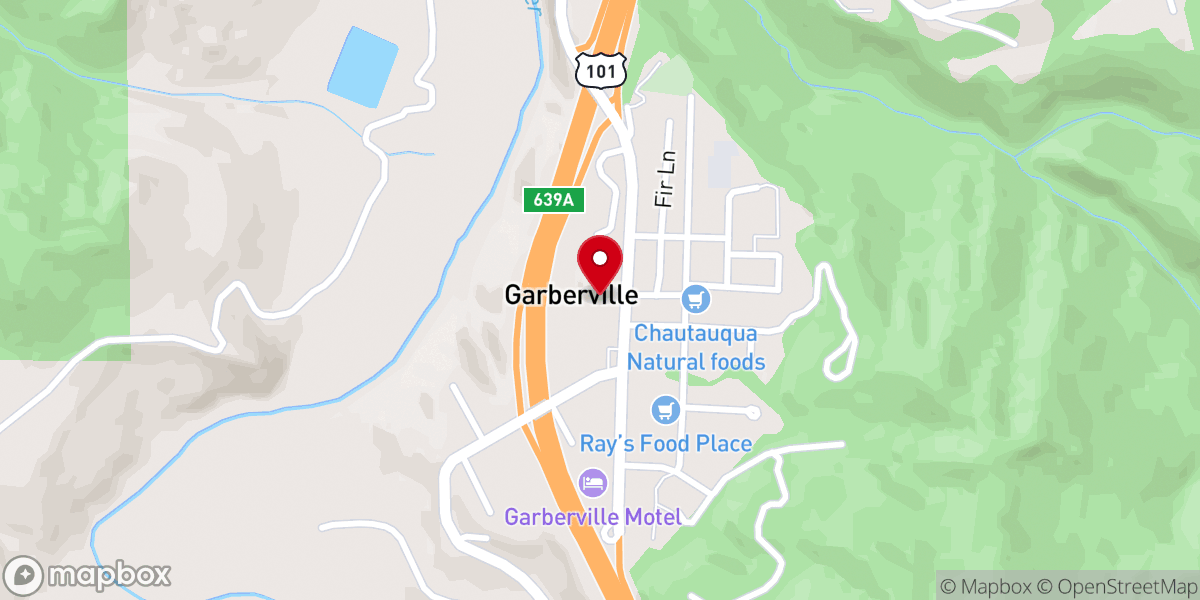 Map showing location of Southern Humboldt Chamber of Commerce & Visitors Center