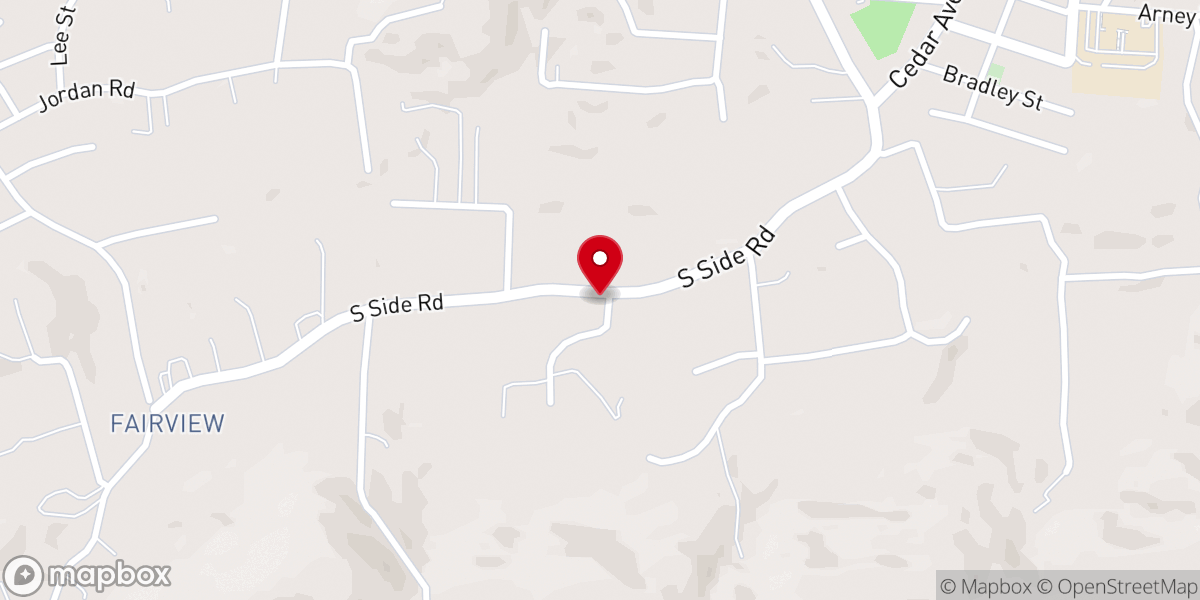 Map showing location of Southside Free Will Baptist
