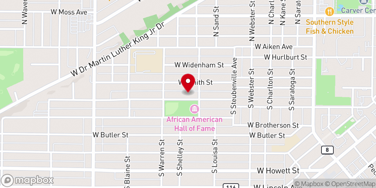 Map showing location of Sovereign Grace Missionary Baptist Church