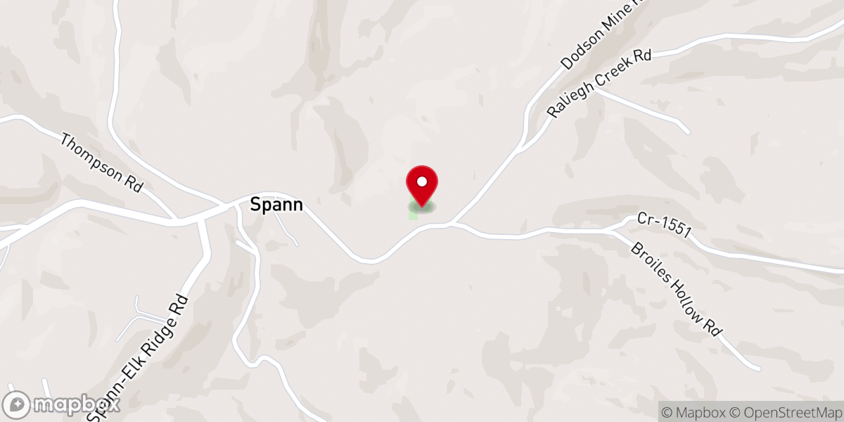 Map showing location of Spann Hill Baptist Church