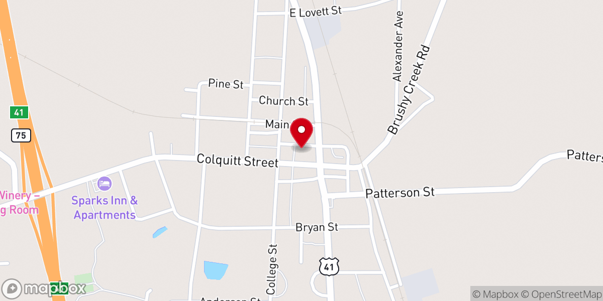 Map showing location of Sparks 1st Baptist Church