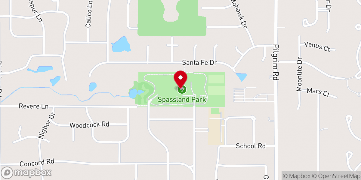 Map showing location of Spassland Park