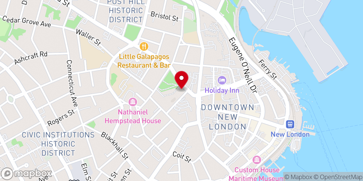 Map showing location of St Francis House New London