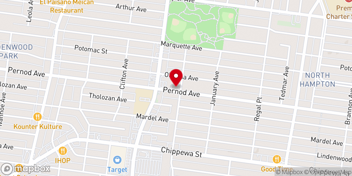 Map showing location of St. Joan of Arc Parish