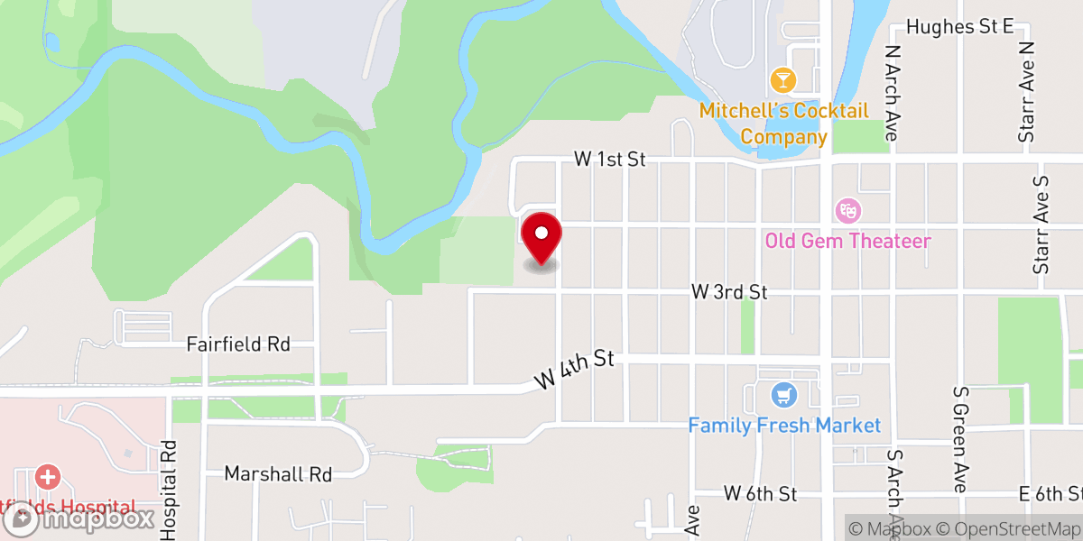 Map showing location of St. Mary School