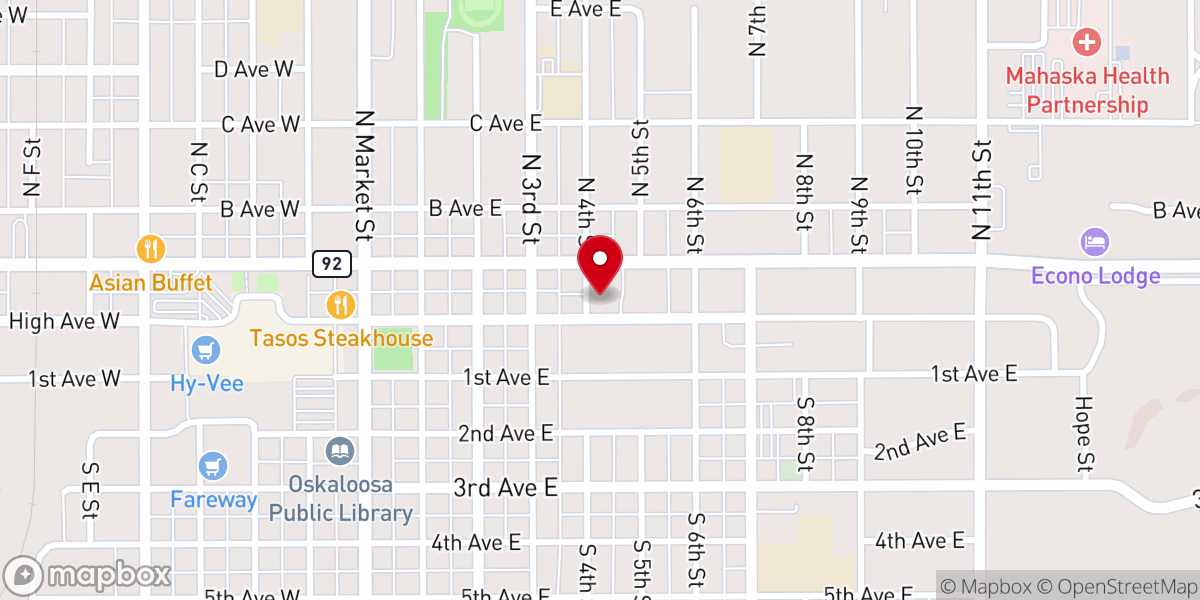 Map showing location of St. Paul Congregational United Church of Christ