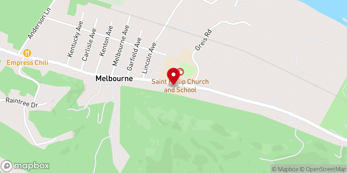 Map showing location of St Philip Catholic Elementary School