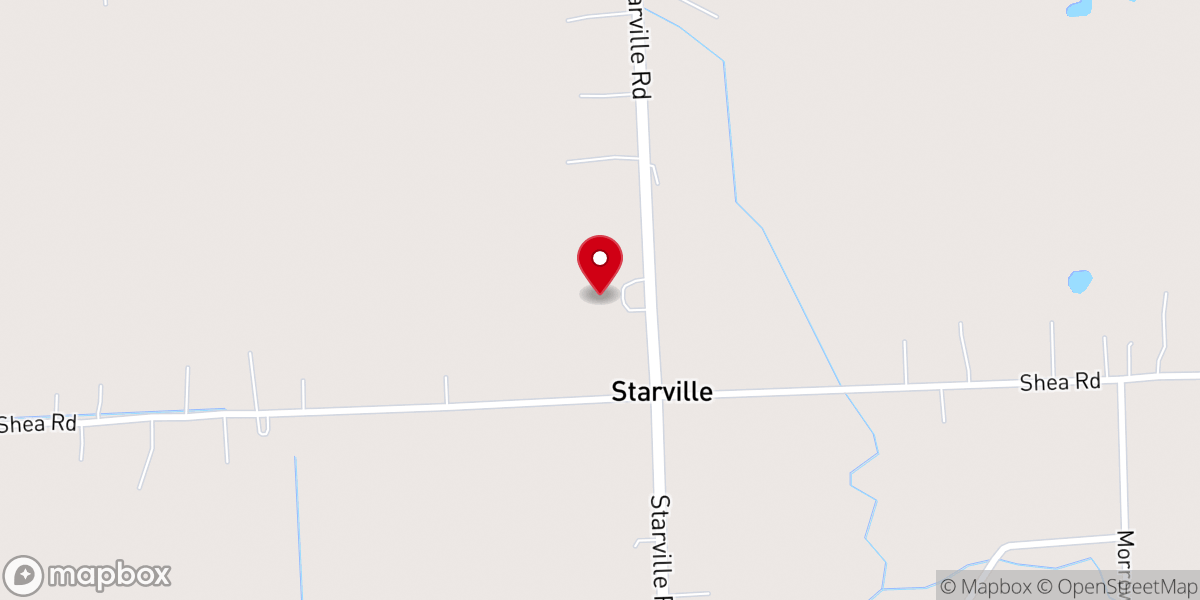 Map showing location of Starville Church