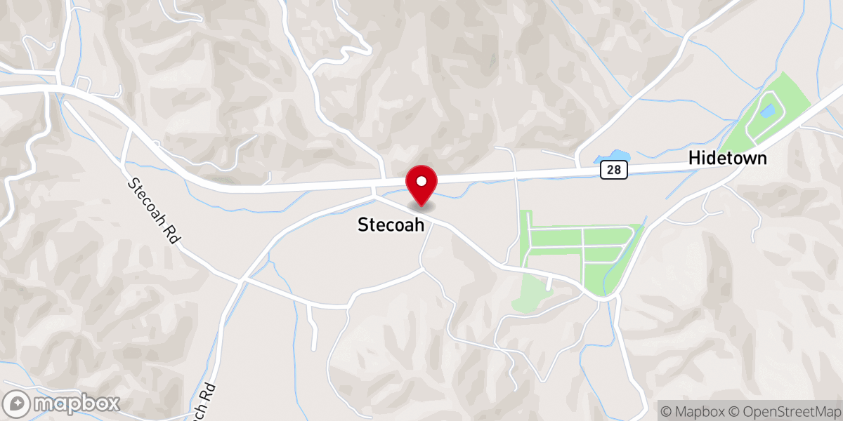 Map showing location of Stecoah Baptist Church