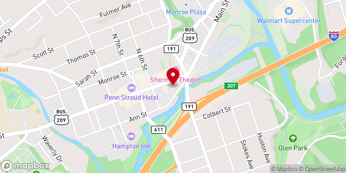 Map showing location of Stroudsburg United Methodist Church
