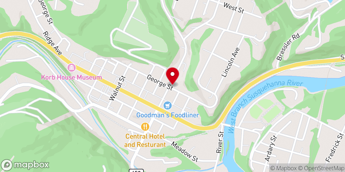Map showing location of Susquehanna Community Church