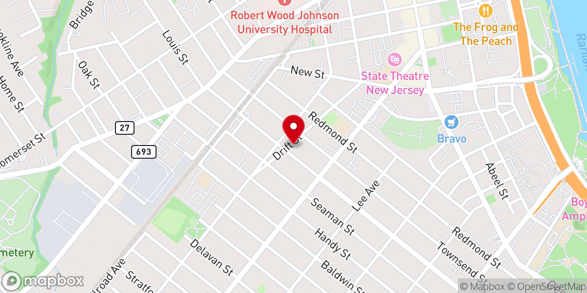 Map showing location of Suydam Street Reformed Church