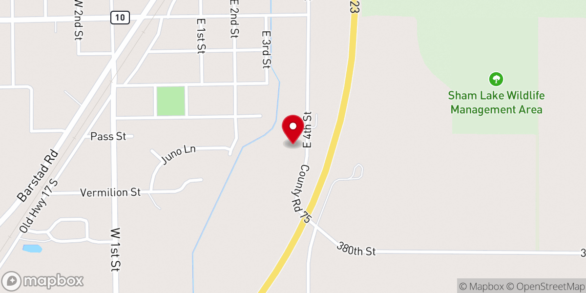 Map showing location of Swan Lake Church
