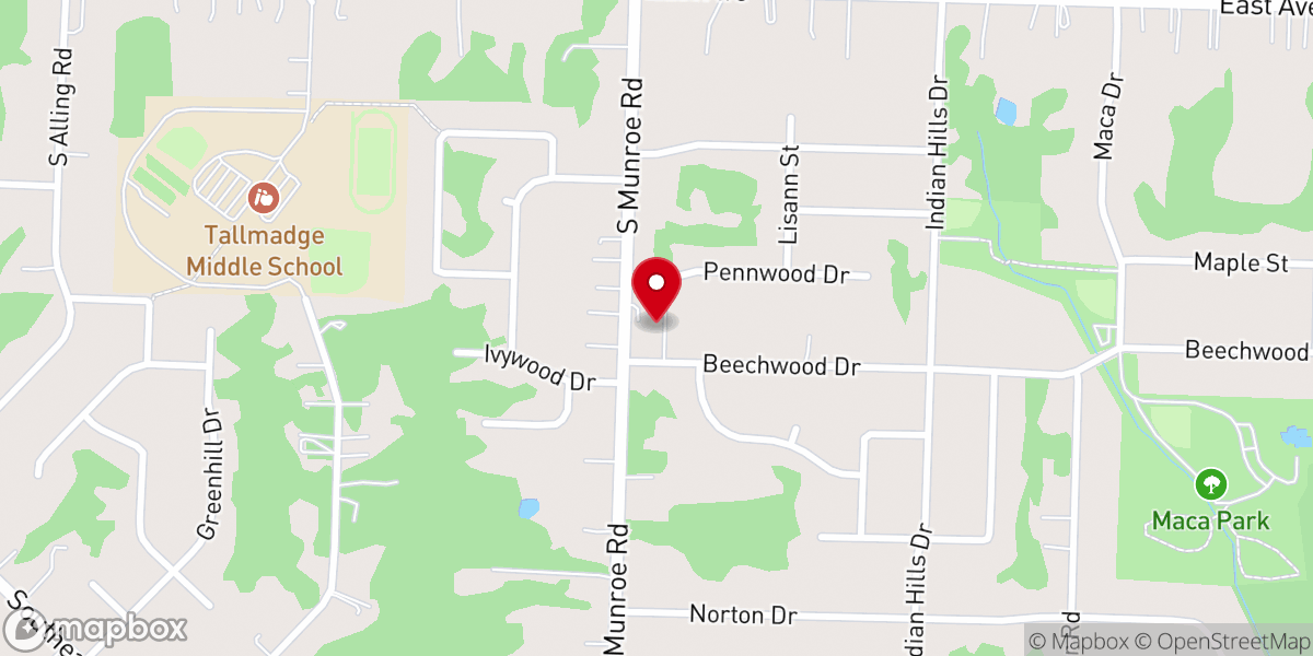 Map showing location of Tallmadge Church of the Nazarene