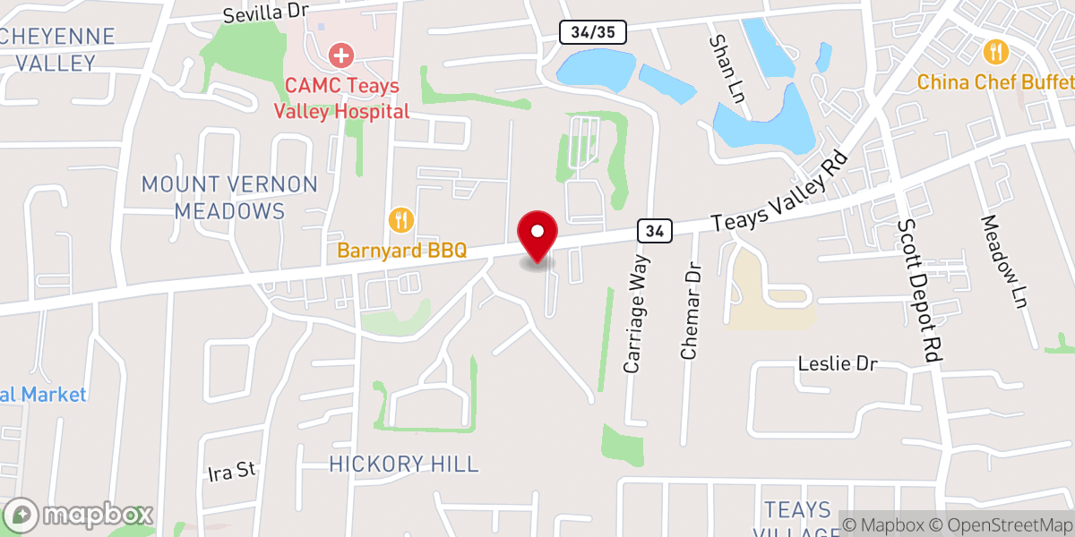Map showing location of Teays Valley Church of the Nazarene