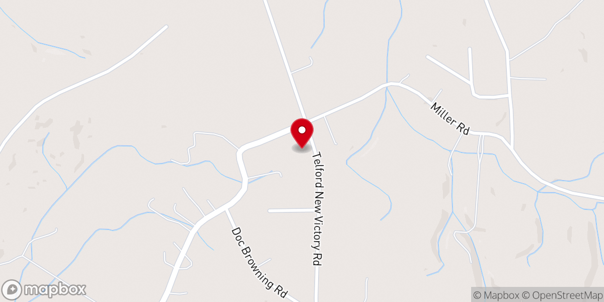 Map showing location of Telford Ruritan Ball Field