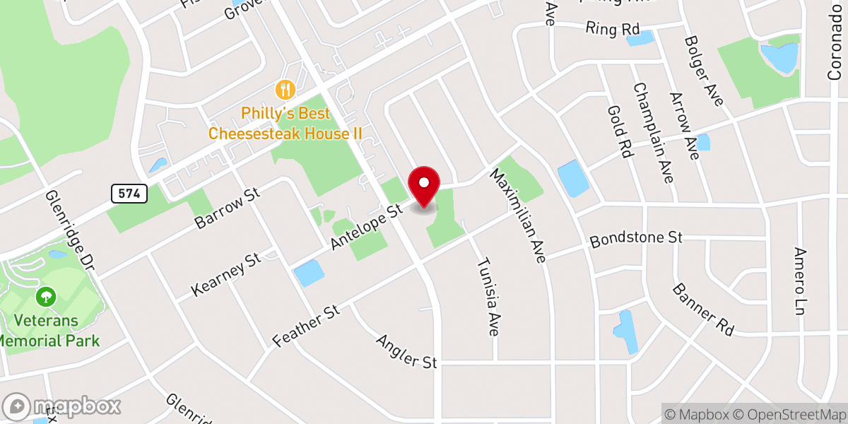 Map showing location of Temple Beth David