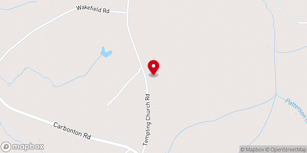 Map showing location of Tempting Congregational Church