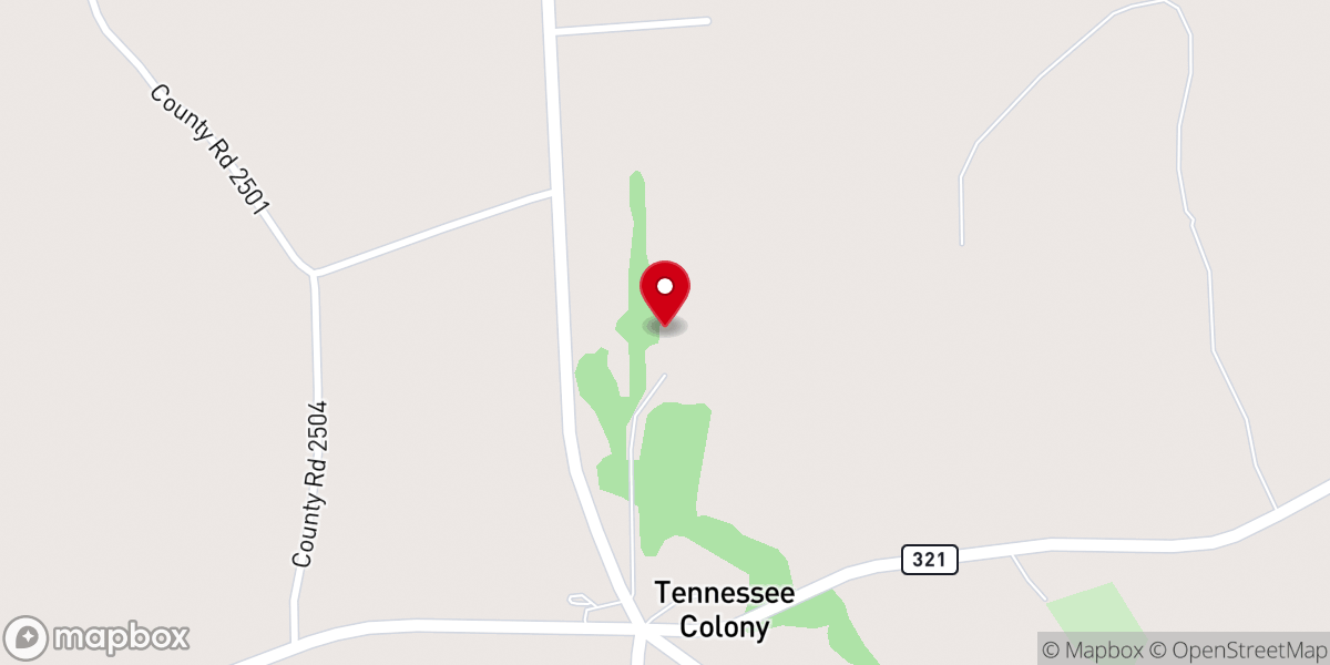 Map showing location of TENN COLONY, TX 75884