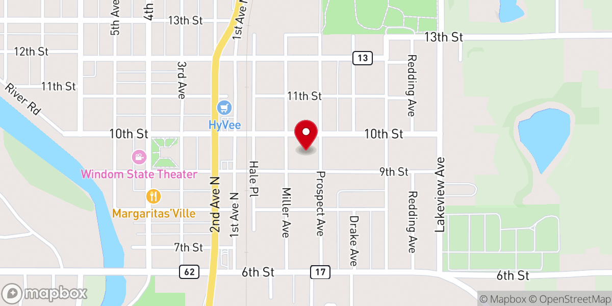 Map showing location of The American Lutheran Church, Windom