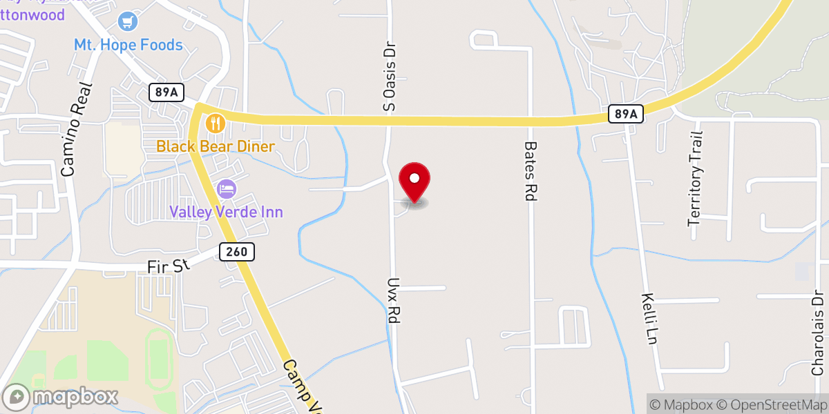 Map showing location of The Barn at UVX Rustic Ranch