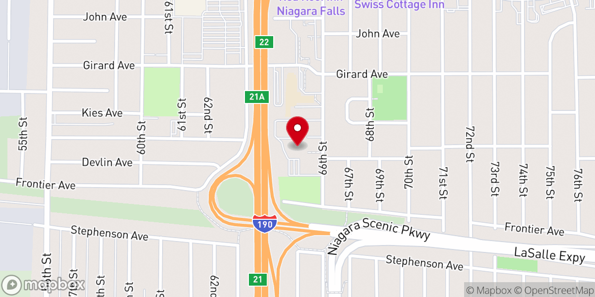 Map showing location of The Chapel, Niagara Falls Campus