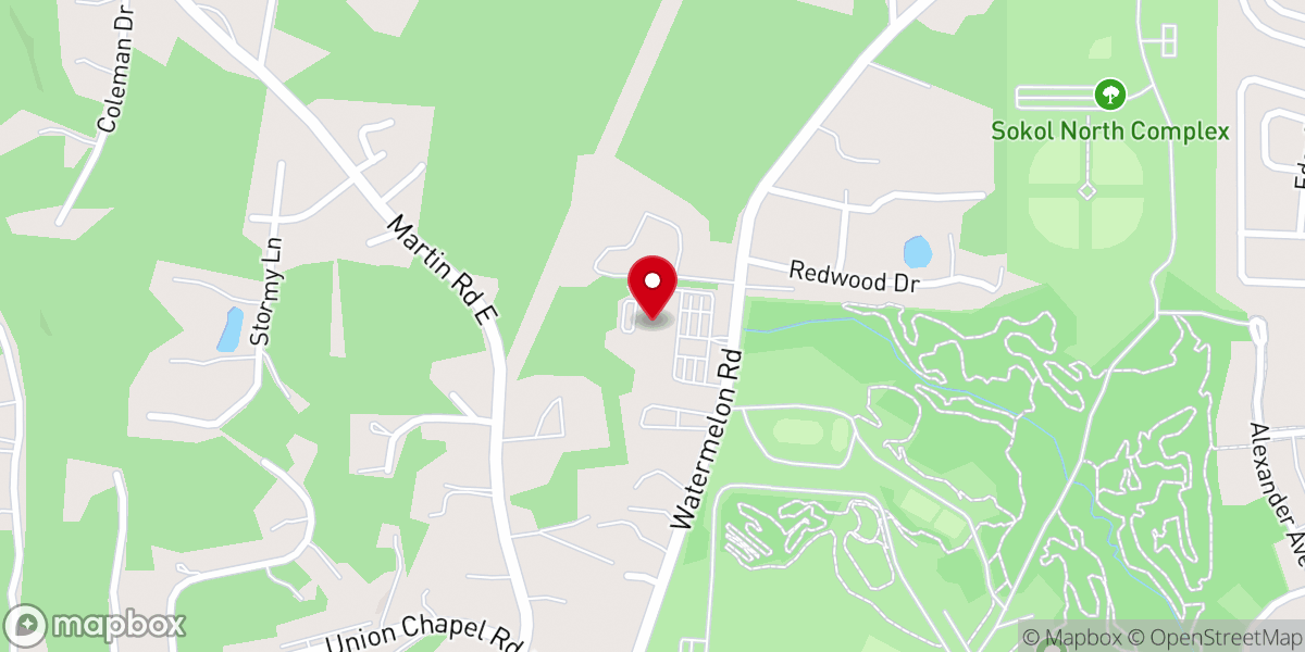 Map showing location of The Church at Tuscaloosa (TCAT)