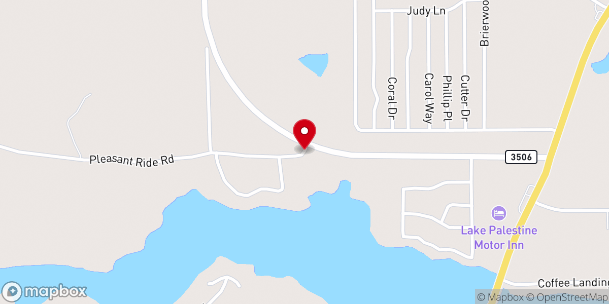 Map showing location of The Church @ Lake Palestine