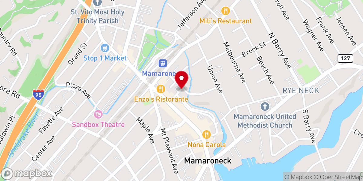 Map showing location of The First Baptist Church of Mamaroneck Inc