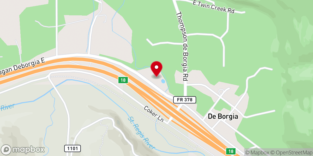 Map showing location of The Hideout
