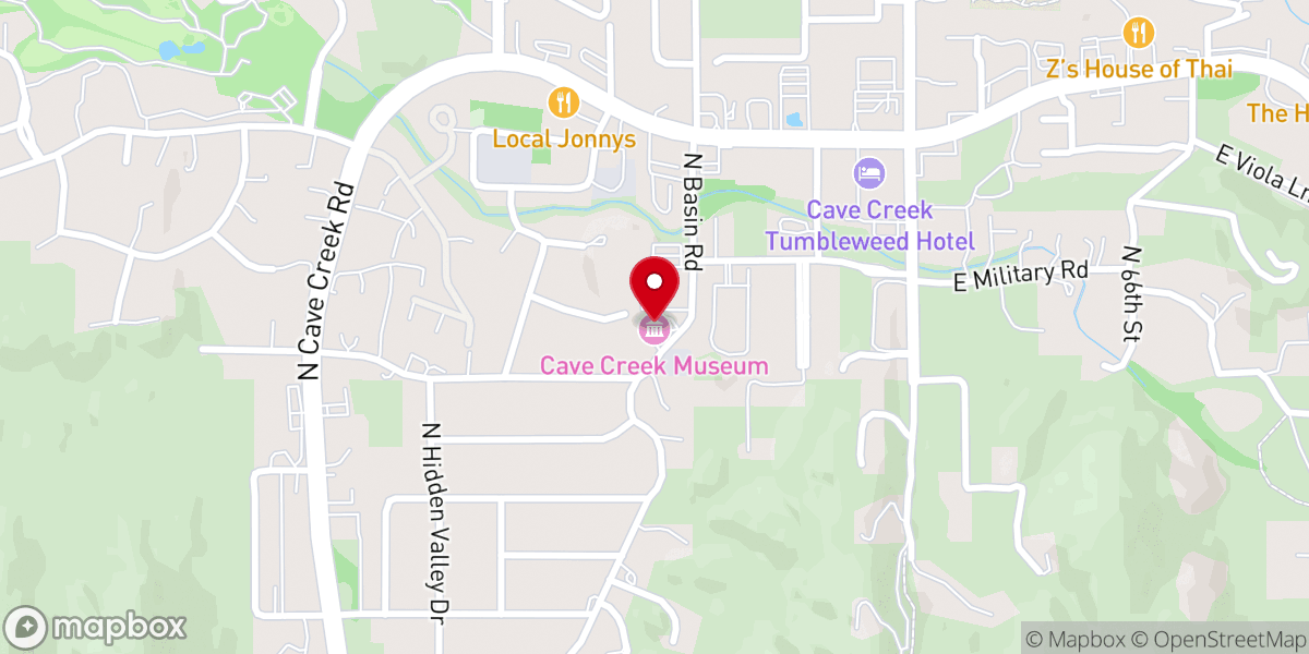 Map showing location of The Mission Wedding Chapel Cave Creek