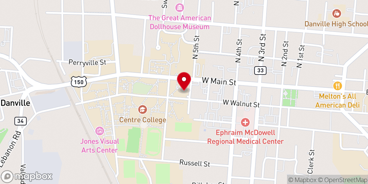 Map showing location of The Presbyterian Church of Danville