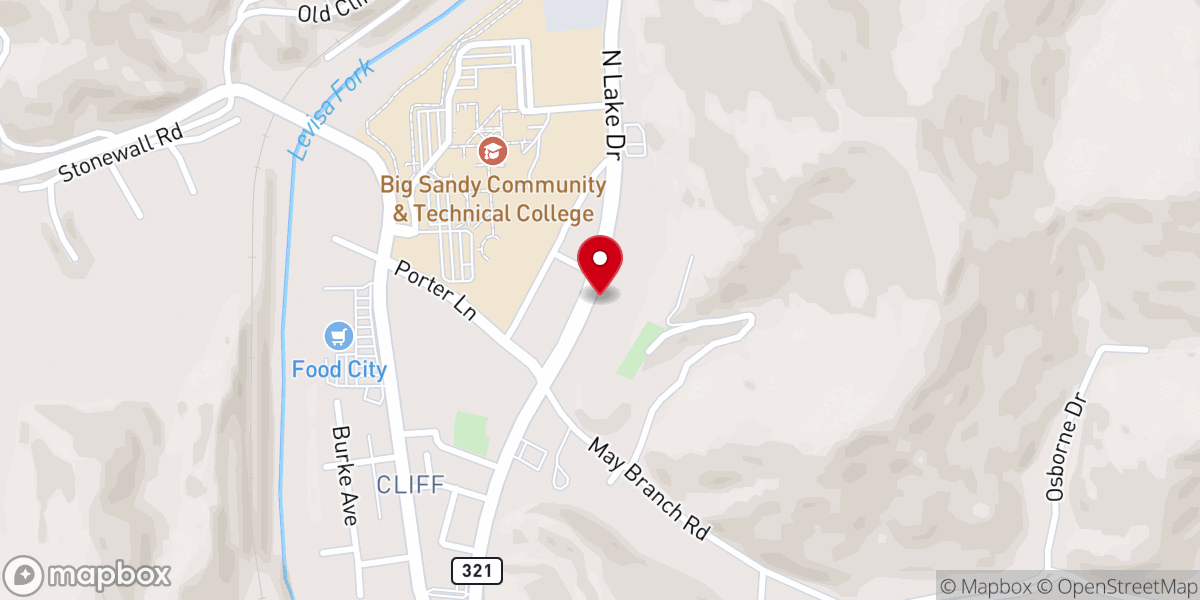 Map showing location of The Revival Center of Prestonsburg