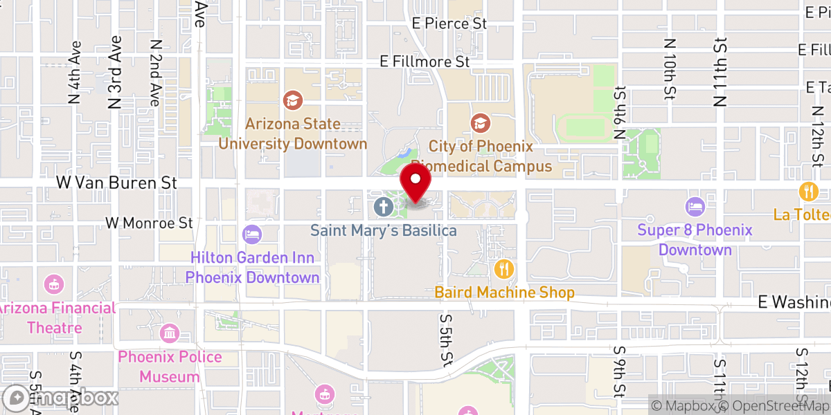 Map showing location of The Roman Catholic Diocese of Phoenix