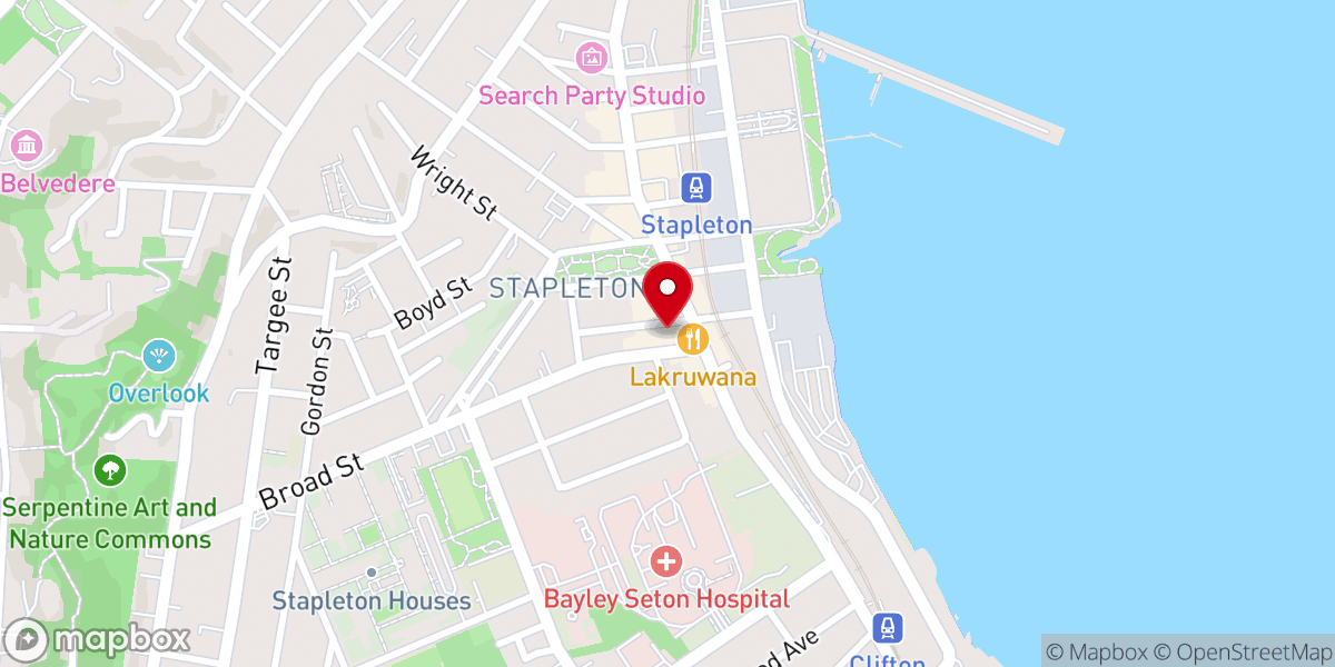 Map showing location of The Salvation Army Stapleton Corps Community Center