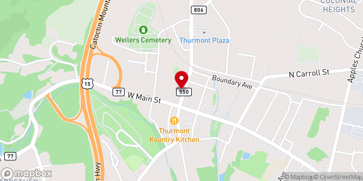 Map showing location of The Thurmont Ministerium