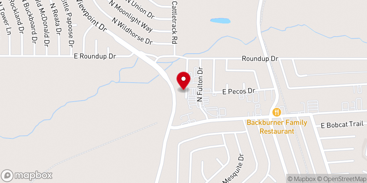 Map showing location of The Warehouse Event Center