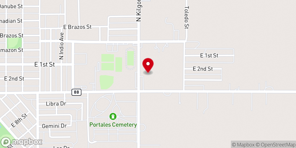 Map showing location of Third and Kilgore Church of Christ