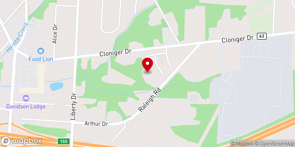 Map showing location of Thomasville Friends Church