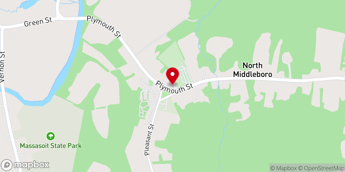 Map showing location of Titicut Green Coffee House