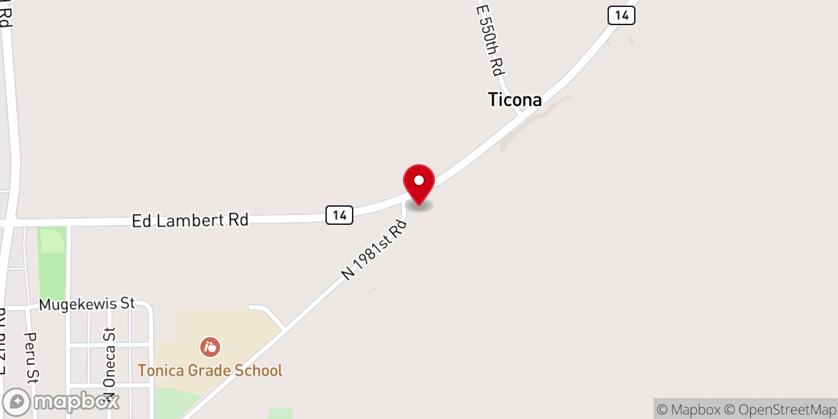 Map showing location of Tonica Public Works Department