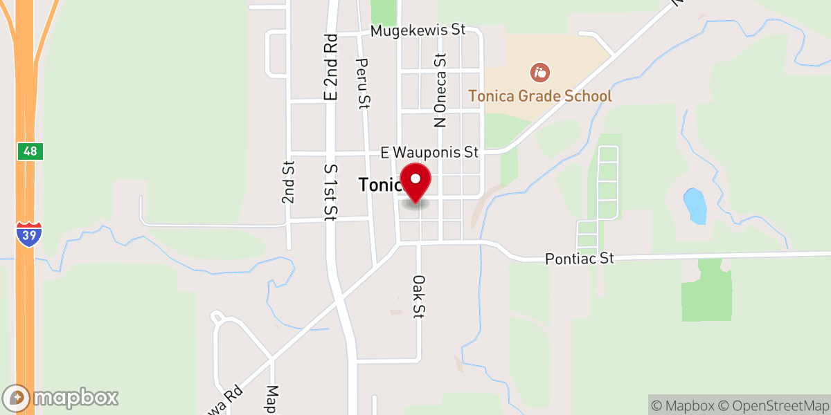 Map showing location of Tonica Village Office