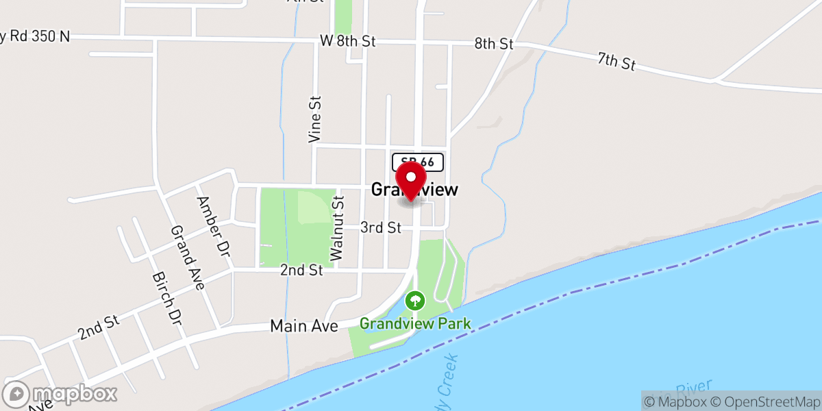 Map showing location of Town of Grandview