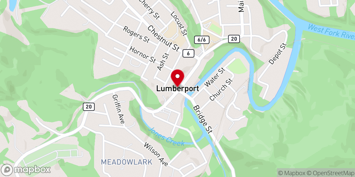 Map showing location of Town Of Lumberport Municipal Building
